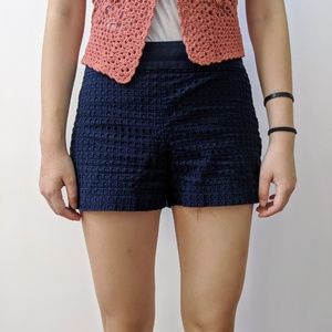 J. Crew Dark Blue Textured Shorts